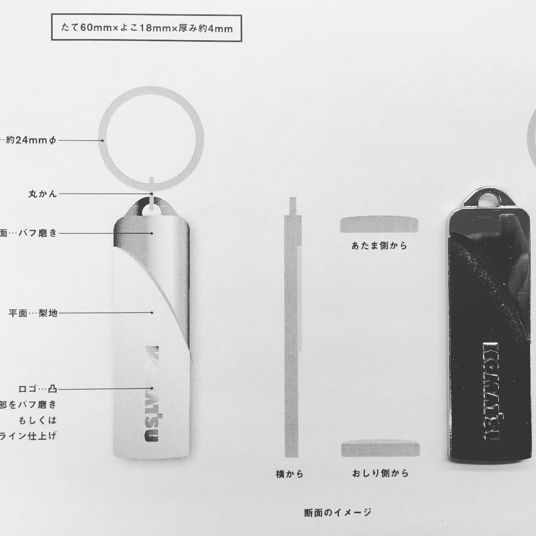 オリジナルネームを刻印、オーダーメイドのメタルキーホルダーの製作