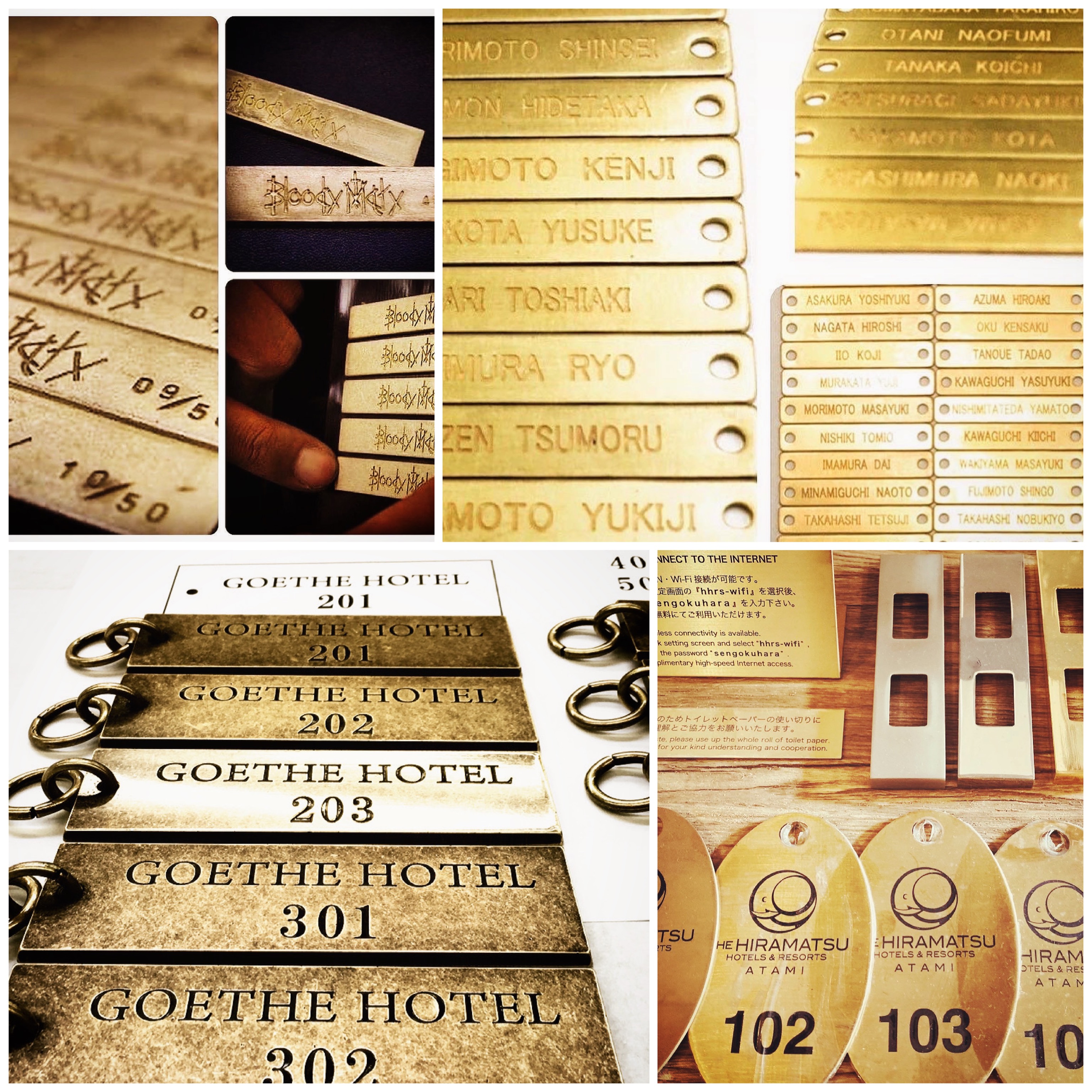 個別の名入れ、ナンバリング、部屋番号、シリアルコード、自由にネーム