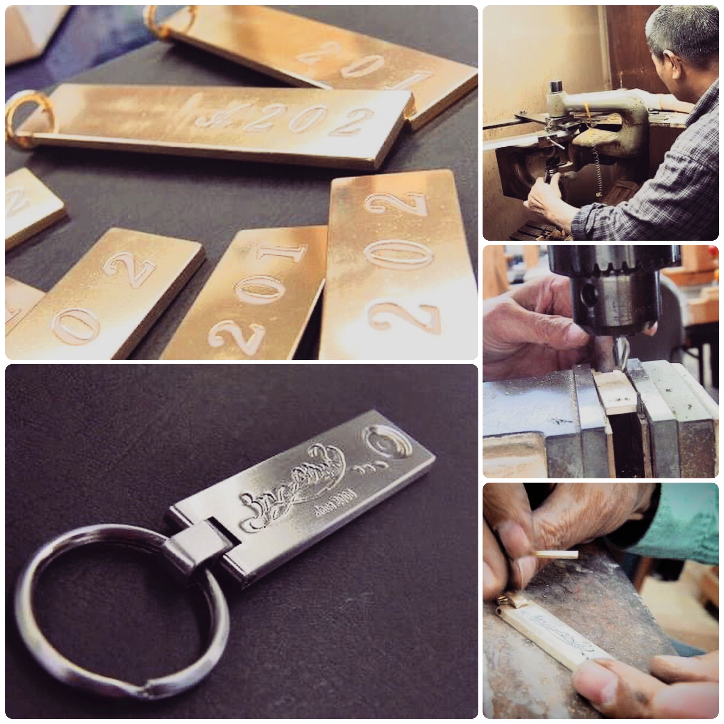 手作りの真鍮削り出し＋部屋番号を1つずつ手彫りにて彫刻したルーム