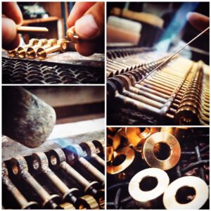 ブランドロゴ、ネーム刻印、バッグ用オリジナルひねり金具のオーダー