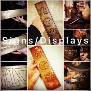 オリジナルネーム、ロゴ入り、カフスボタン、ピンバッジ、オーダーメイドのホック、ボタン、ネームプレート、カシメ、チャーム作成方法　アクセサリー　メタルパーツ　金具　金属　ブランド　メタルハウス