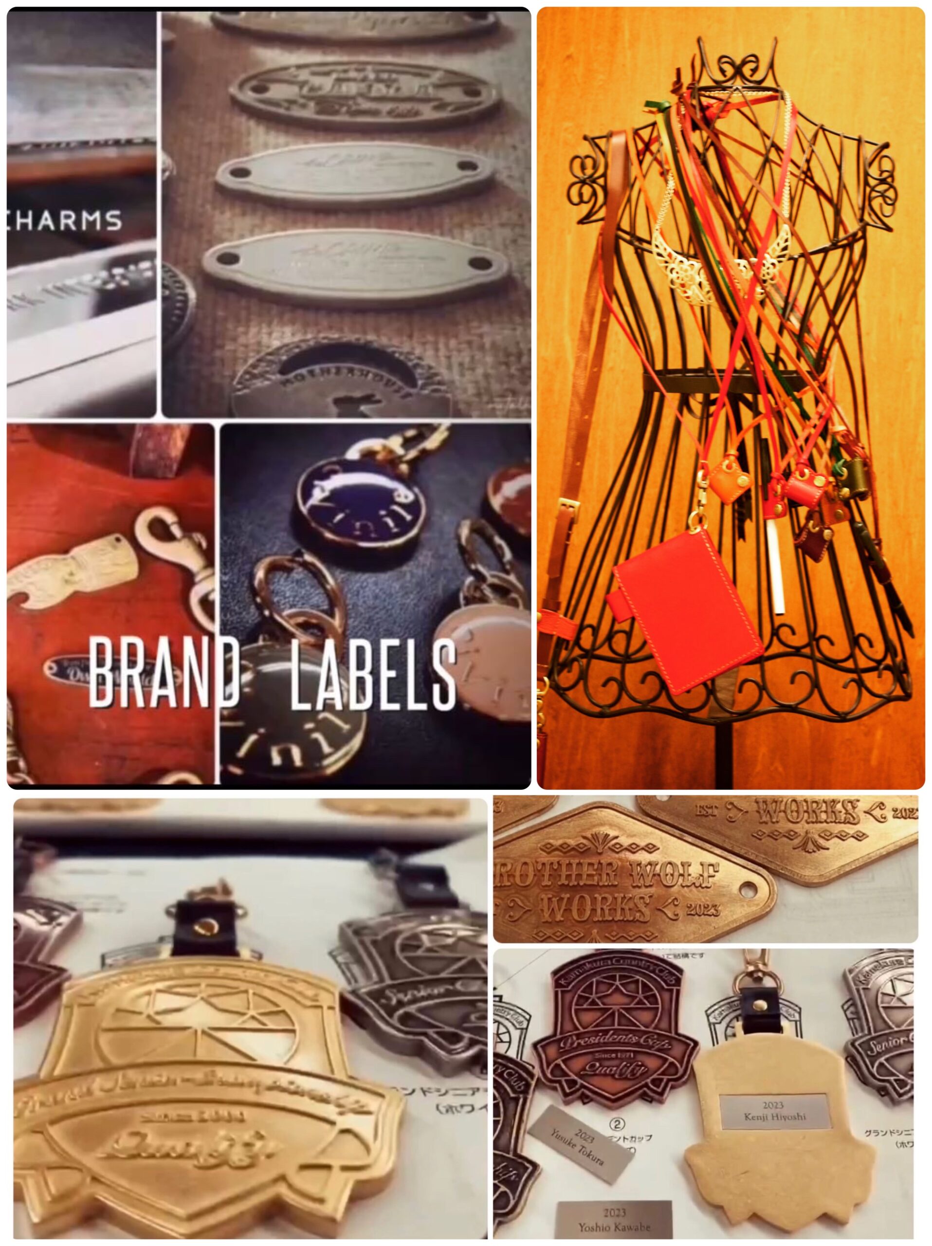 世界で一つしかない、ブランドオリジナルの特注キーホルダーの完成です。お客様ブランドオリジナルの金具やアクセサリーに、ご希望の付属品やメタルパーツをお取り付けして、製品としての製作のお手伝いも行なっています。贈呈品、ノベルティや販促品用に、オーダーメイドでオリジナルの商品を作ります。