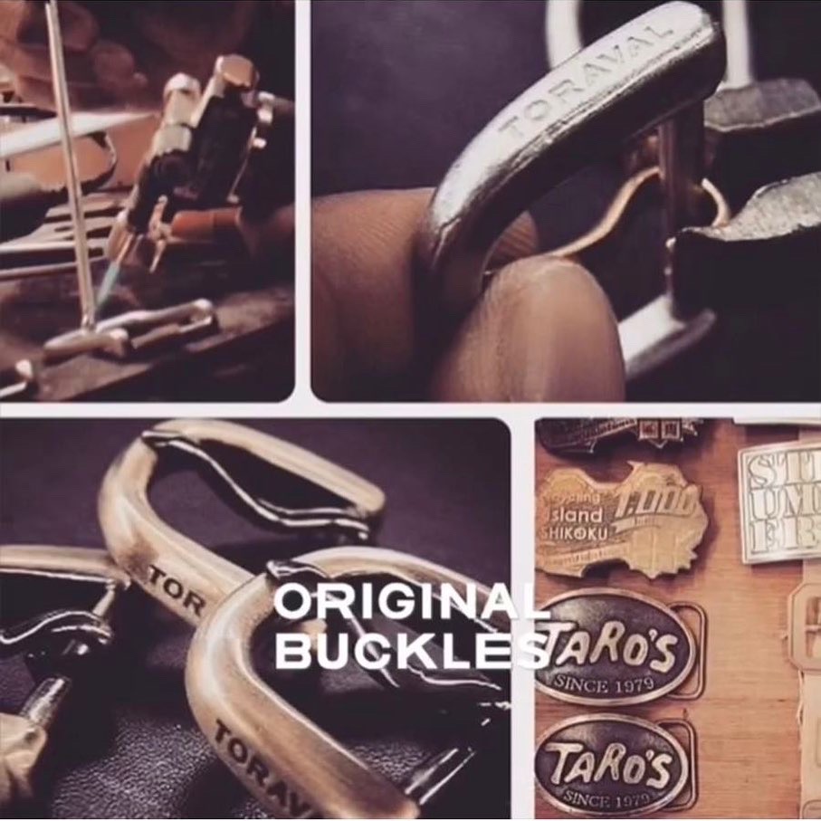  オリジナルのバックルは、素材、真鍮製、デザイン、使用用途、大きさ、全てカスタムメイド